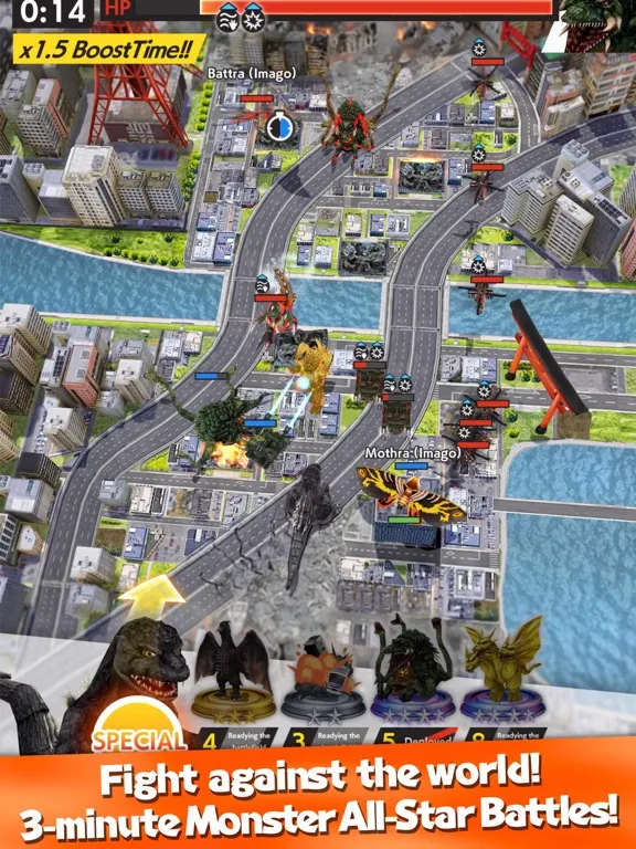 ภาพหน้าจอของ GODZILLA BATTLE LINE iPad 